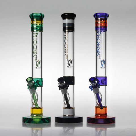 PHOENIX FULL GLASS COLORFUL TALL CYLINDER BONG 46CM