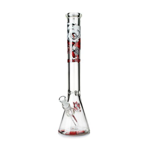 PHOENIX FULL GLASS BONG BLOOD SKULL DECALS 46CM