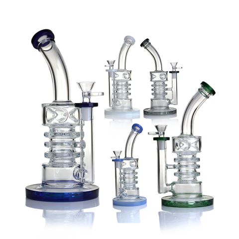 OLS DOUBLE HONEYCOMB PERCOLATOR GLASS BONG 25CM