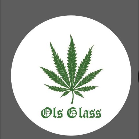 Soft Rubber Bong Mat "Green leaves 2"