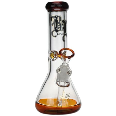 'Black Leaf' Glass Icebong amber 7mm