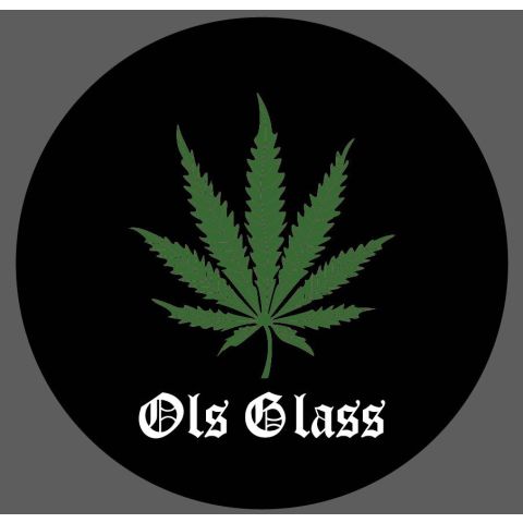 Soft Rubber Bong Mat "Green leaves 1"