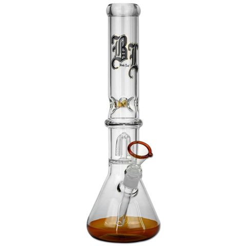 'Back Leaf' Glass Icebong 4-Arm Treepercolator amber