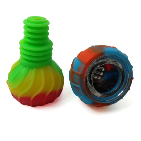 Silicone Glass Cone Twisted Colours