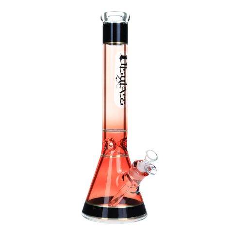 OLS FULL GLASS BONG 7MM TALL RED BEAKER