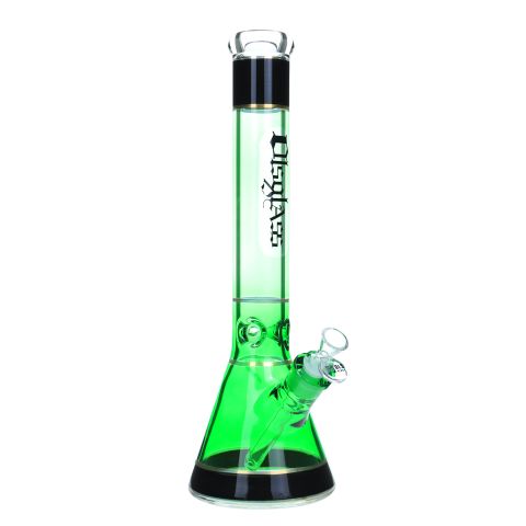 OLS FULL GLASS BONG 7MM TALL GREEN