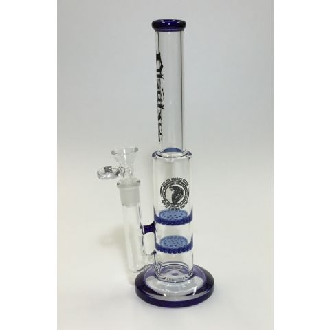 OLS FULL GLASS double HONEYCOMB PERCULATOR- BLUE