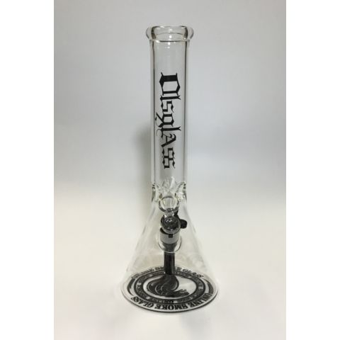 OLS SHOT GLASS BEAKER BONG SLIDER BLACK 35cm