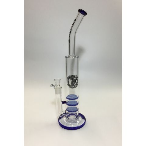 OLS FULL GLASS TRIPLE HONEYCOMB PERCULATOR- BLUE