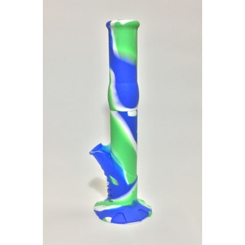 Large Straight Silicone Bong Blue & Green