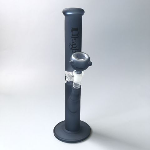 OLS Sand Blasting Straight Tube Bong Black