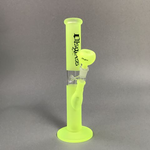 OLS Sand Blasting Straight Tube Bong Neon Green