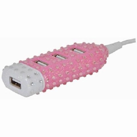 BlingBling Pink USB 2.0 HUB 4 port  