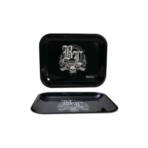 Black Leaf Metal Tray 