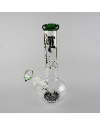 'BLACK LEAF' GLASS ICEBONG GREEN