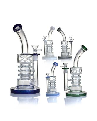 OLS DOUBLE HONEYCOMB PERCOLATOR GLASS BONG 25CM