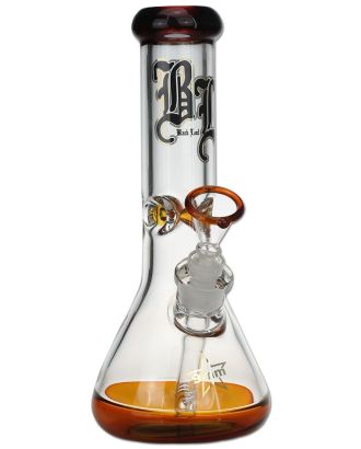 'Black Leaf' Glass Icebong amber 7mm