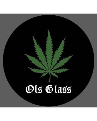 Soft Rubber Bong Mat "Green leaves 1"