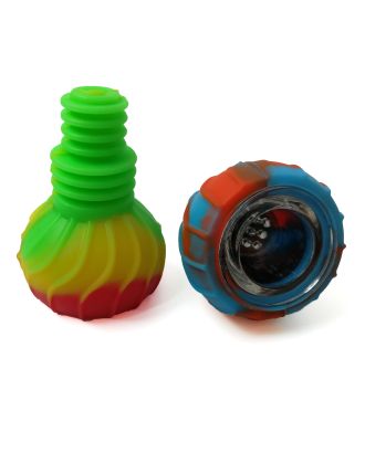 Silicone Glass Cone Twisted Colours