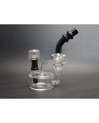 OLS Full Glass Oil Bong Black Accents