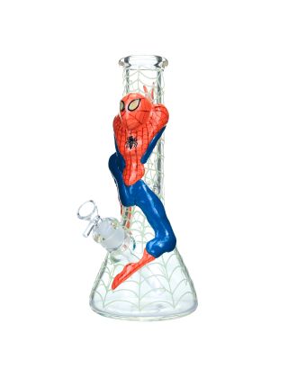 OLS FULL GLASS BONG 7MM SPIDERMAN