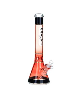 OLS FULL GLASS BONG 7MM TALL RED BEAKER