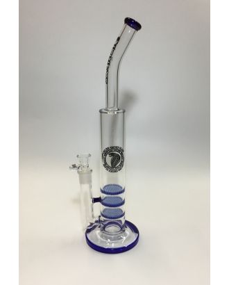 OLS FULL GLASS TRIPLE HONEYCOMB PERCULATOR- BLUE