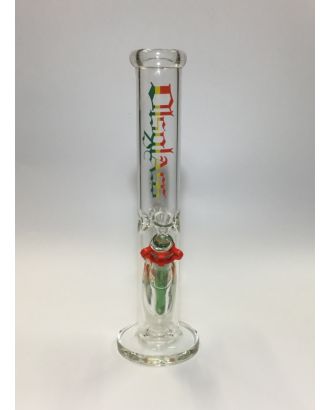 OLS Rasta Logo Straight Tube Bong 35cm