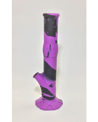 Large Straight Silicone Bong Pink & Black