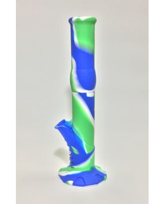 Large Straight Silicone Bong Blue & Green