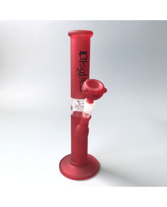 OLS Sand Blasting Straight Tube Bong Neon Red