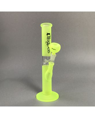 OLS Sand Blasting Straight Tube Bong Neon Green