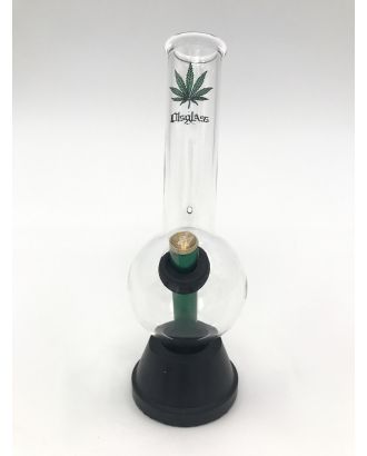 OLS RUBBER BASE GLASS BONG HURRICANE-LEAF