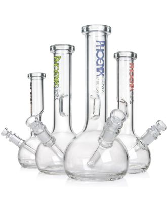 Phoenixstar 8.6" Round Base Ice Pinch Glass Bong – Insert Slide Edition