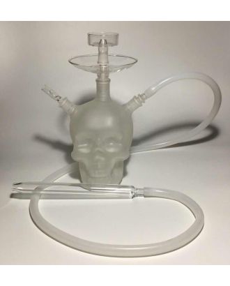 FULL GLASS SANDBLASTING  SKULL HOOKAH WITH LED LIGHT