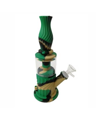 SILICONE BONG WITH GLASS PERCOLATOR